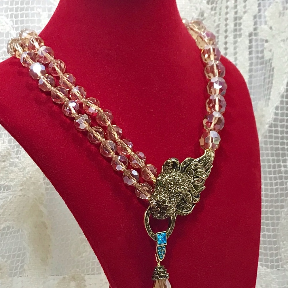 Heidi Daus Lion Roar Necklace, Golden Shadow NWT